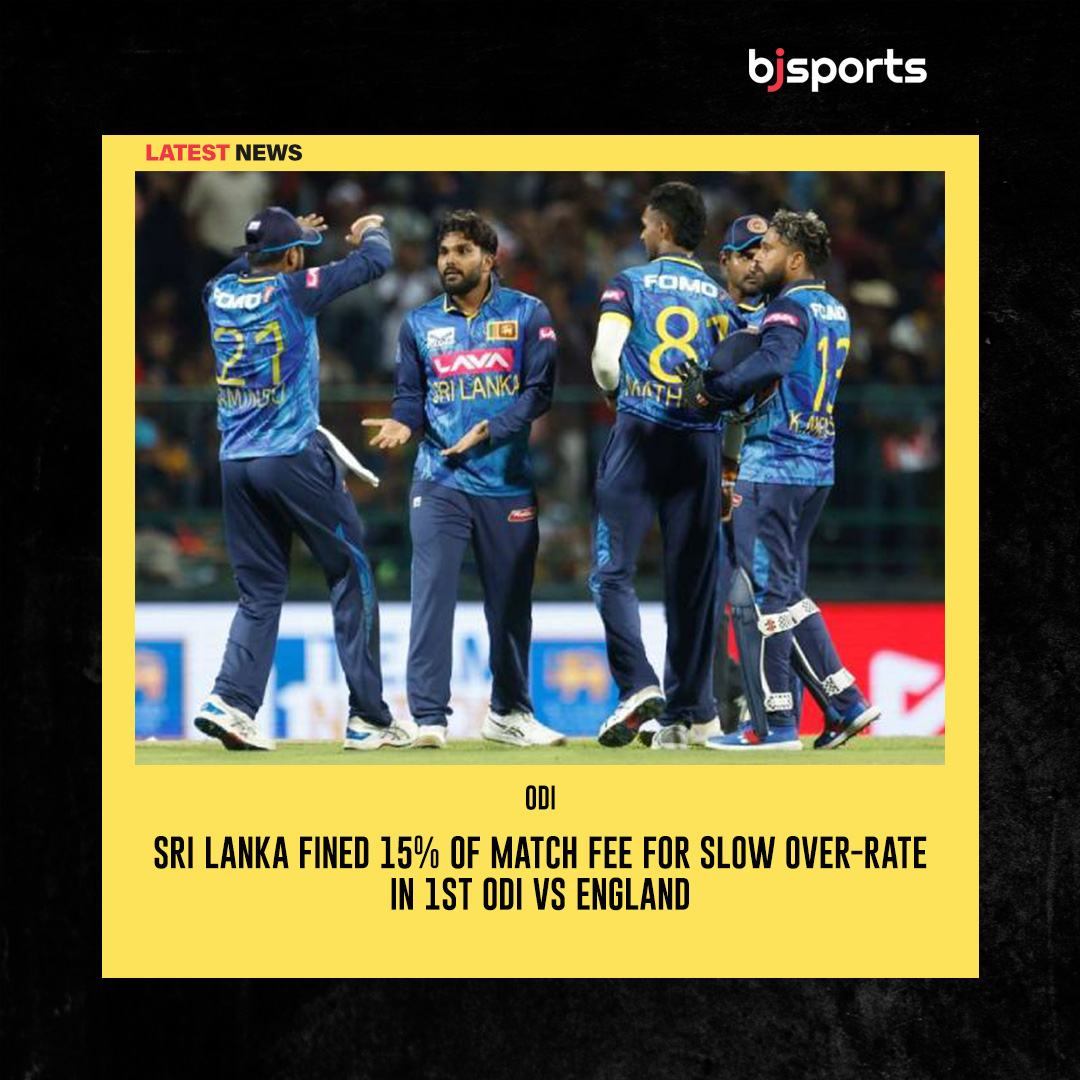 Bjsports_OFC's tweet photo. Sri Lanka Fined 15% of Match Fee 💸 for Slow Over-Rate ⏱️ in 1st ODI vs England 🇱🇰🏏🏴
👉 Read More - https://t.co/05SCatMkFS
#Baji #BjSports #Sports #Cricket #ENGvsSL #SriLankaCricket #SlowOverRate #ODI #CricketNews https://t.co/Z1ZXPijVUi