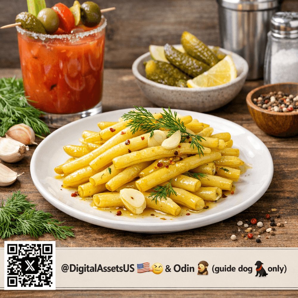 DigitalAssetsUS's tweet photo. Snappy picnic snack or Bloody Mary garnish with bright dill crunch. Keeps crisp up to 2 weeks in the fridge.
@DigitalAssetsUS ๐บ๐ธ๐ซก & Odin ๐ฆฎ
#Pickles #FridgePickles #ColdFridgePickles #WaxBeans #RefrigeratorPickles https://t.co/e6s5g5aBeo