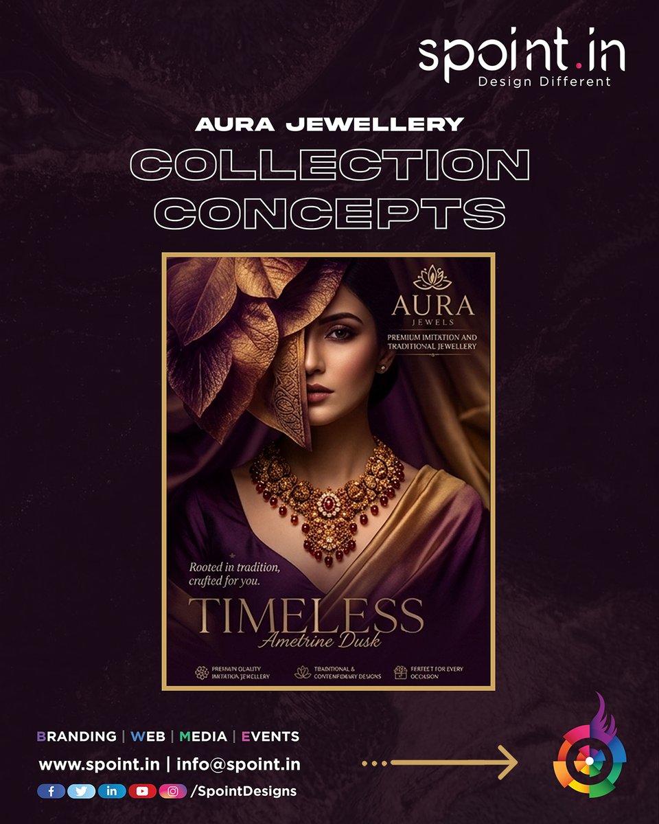 SpointDesigns's tweet photo. ✨ Timeless elegance, beautifully crafted.
Aura Jewellery Collection where tradition meets contemporary luxury.
BRANDING | WEB | MEDIA | EVENTS
#SPOINT #AuraJewellery #JewelleryBranding #DesignDifferent https://t.co/OjhWJE8Azl