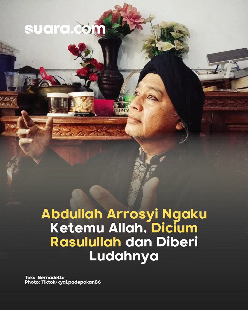 afrkml's tweet photo. Hadeeehh malu2in wong jember ae. Jangan sampe ada aja yg jadi pengikutnya, gobloke kenemenen cak…

"Saya melihat Allah SWT. Allah memperlihatkan saya utk melihat zat-Nya. Itupun bersamaan dg kanjeng Nabi Besar Muhammad SAW," katanya

Keknya odgj yg kena waham kebesaran dah. Harusnya dirujuk aja ke rsj utk diobservasi 😭