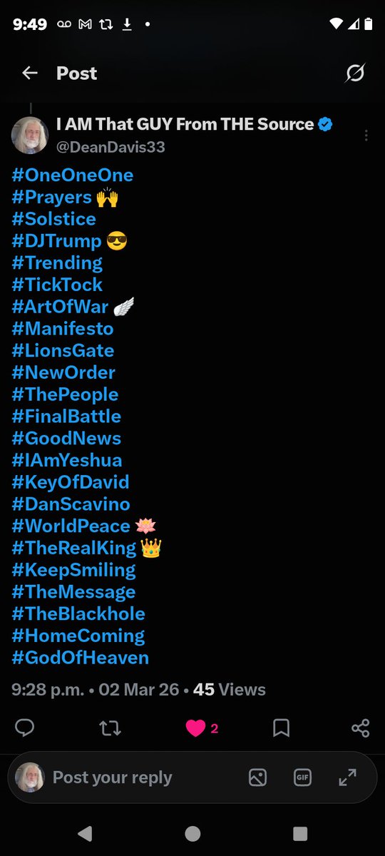 DeanDavis33's tweet photo. #OneOneOne
#DJTrump 😎
#Trending 🤩
#ArtOfWar 🪽
#ThePeople ❤️🔥 https://t.co/9nMghXZxWN