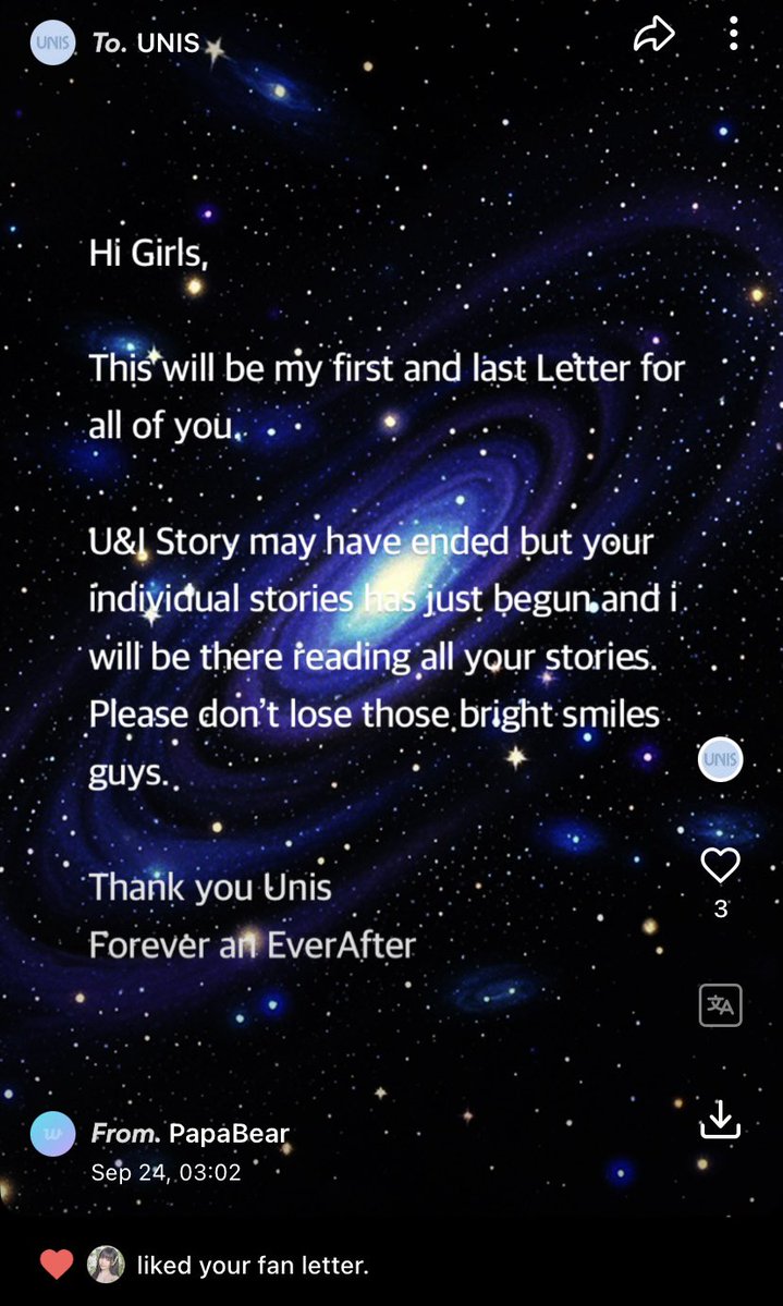 PapaBearEvter's tweet photo. I wrote a simple fan letter to our girls at 3AM coz i cant sleep and Nana liked it.

I don’t care if the grammar is wrong or anything coz it’s so blurry while typing it.

Also wrote for Hyeonju and my Bias Yoona, my very first fan letters and my last. 

@UNIS_offcl 
++ https://t.co/cgrPjA9AZS