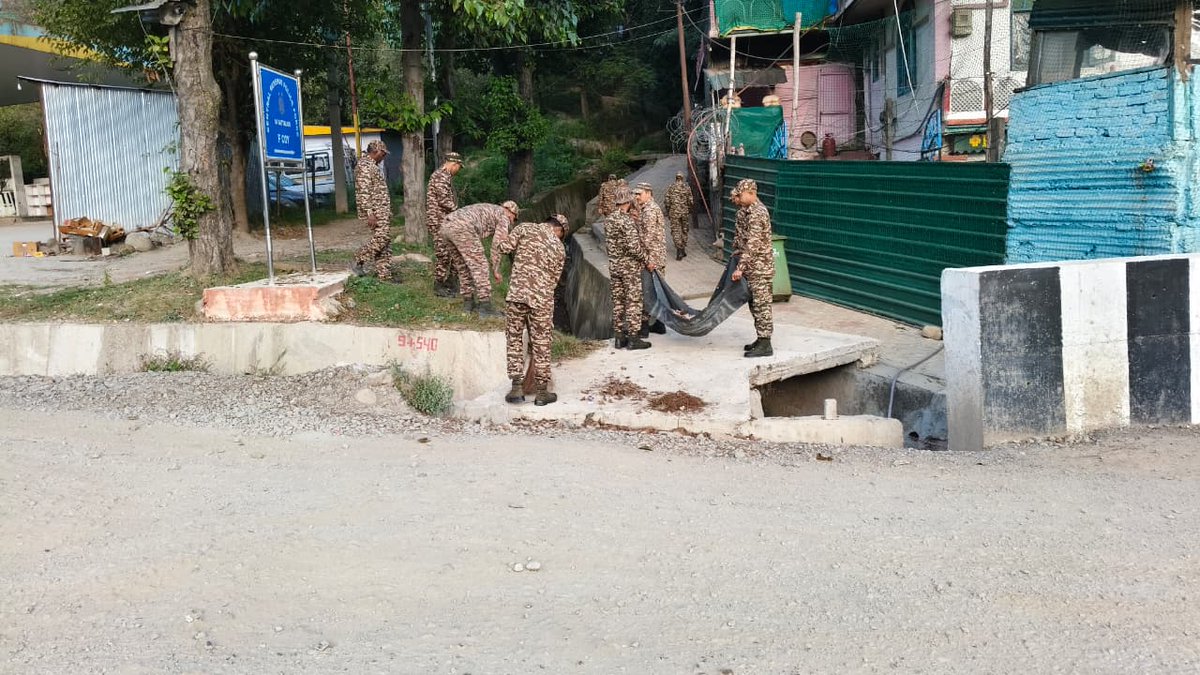 84BNCRPF's tweet photo. As part of  #SHS2026, 84 Bn CRPF conducted a cleanliness  drive at C Coy, Parnote, Ramban on 24-09-2026. Personnel actively participated in cleaning the premises and surrounding areas, hygiene and civic responsibility. 🇮🇳
#SwachhataHiSeva2026  #Swachhata #CleanIndia #84BnCRPF https://t.co/T68lo5F9fc