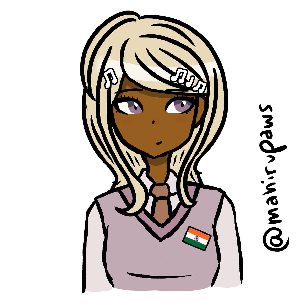 mahirupaws's tweet photo. I saw people drawing dangan characters as black so I got inspired,, cutie Indian Kaede ☺️😊😚 https://t.co/GoNuKPoH7a