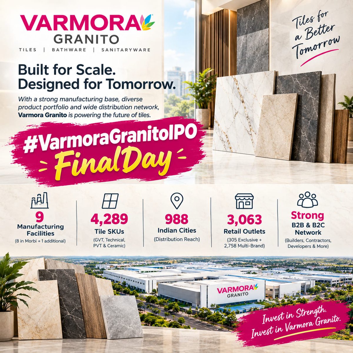 Dipsaha's tweet photo. Final day brings Varmora Granito IPO into focus
The subscription window is set to close
Investors continue watching the latest developments
#VarmoraGranitoIPOFinalDay https://t.co/lAvAo2IyF8