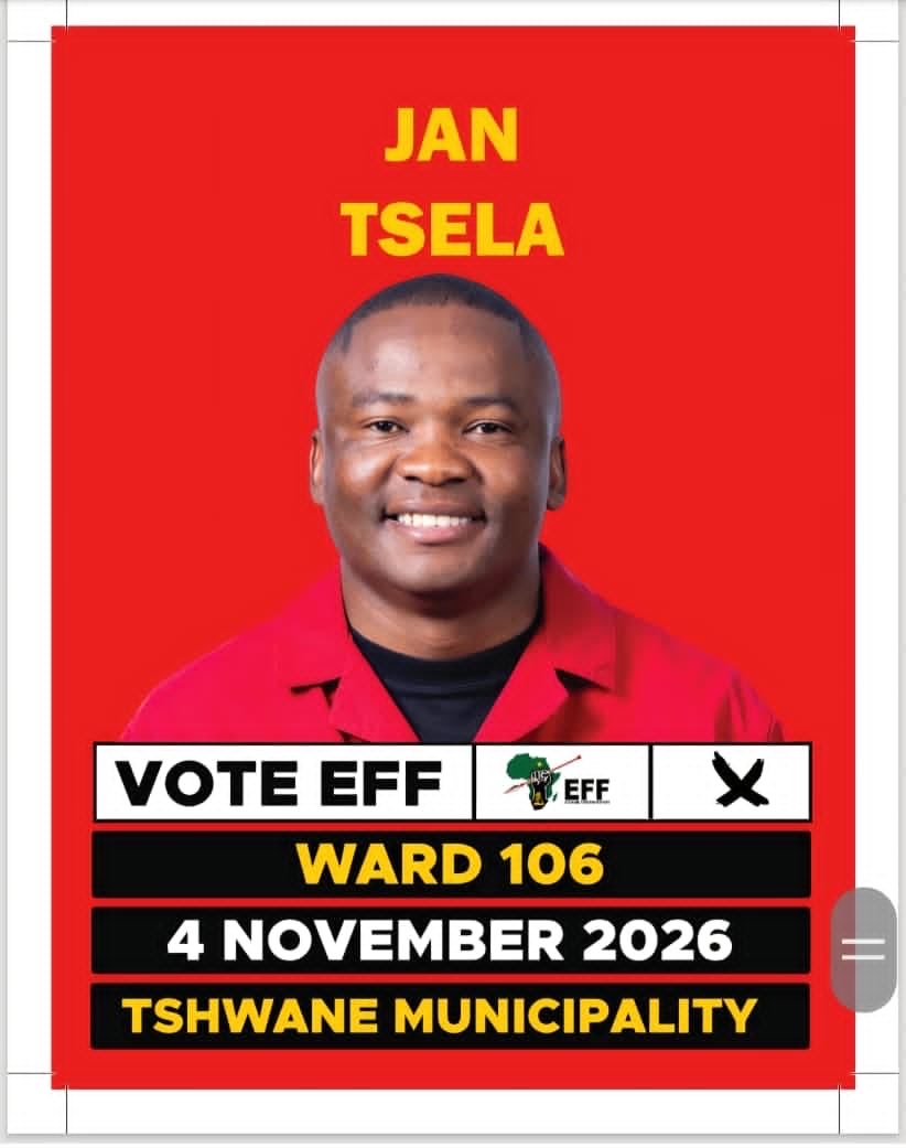 Leroka_Che's tweet photo. That’s my ward

EFF above all

Fighter Maisela wa Tshwane ore #VoteEFF2026LGE https://t.co/wpY63MuUQ4