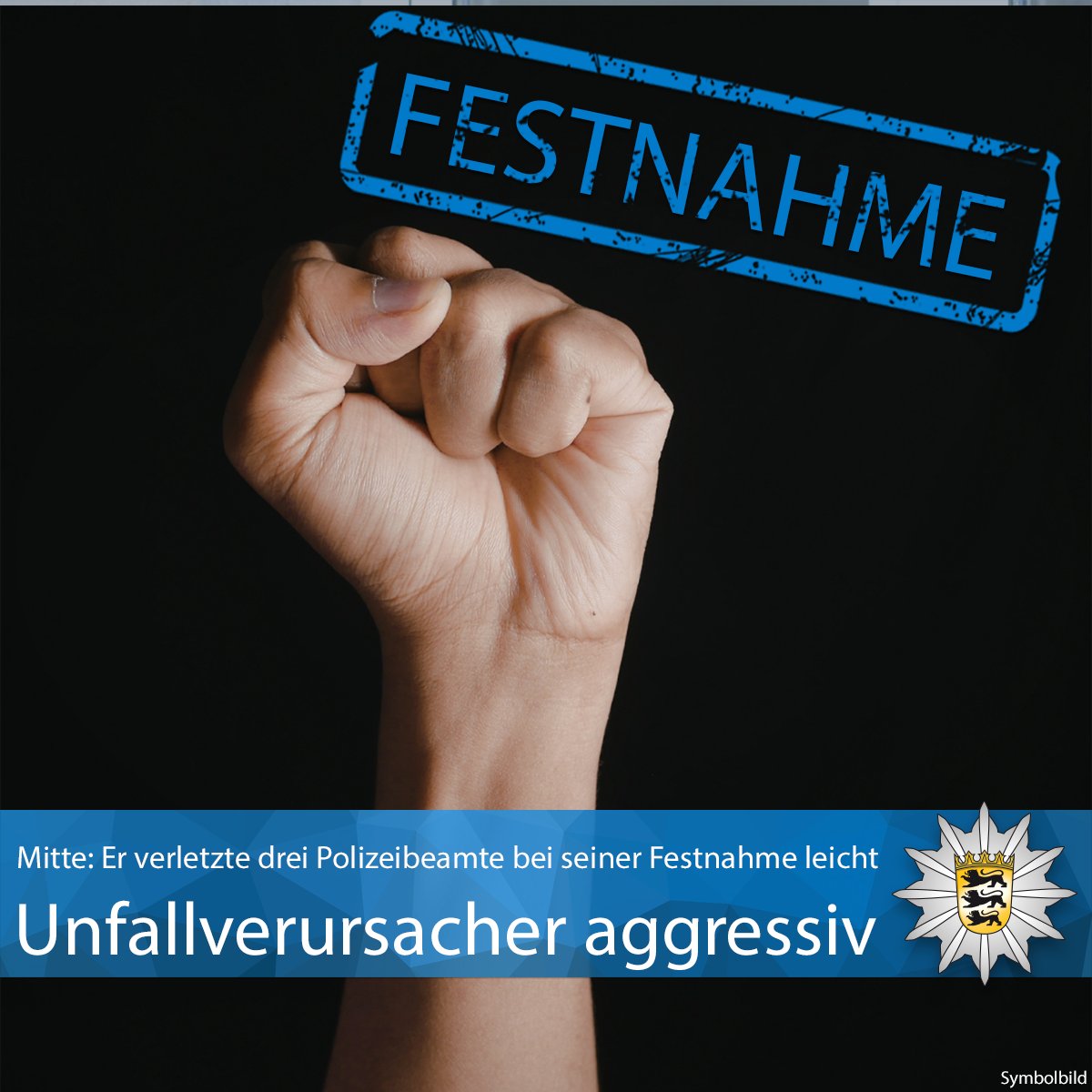 PP_Stuttgart's tweet photo. #Mitte Kollegen haben am Montag einen 30-Jährigen vorläufig festgenommen, der im Verdacht steht, in der Torstraße einen Unfall verursacht und bei seiner vorläufigen Festnahme drei Polizeibeamte leicht verletzt zu haben. Zur PM ▶️ https://t.co/wY9ryttyVv Eure #Polizei #Stuttgart https://t.co/8K6VKhVTwZ