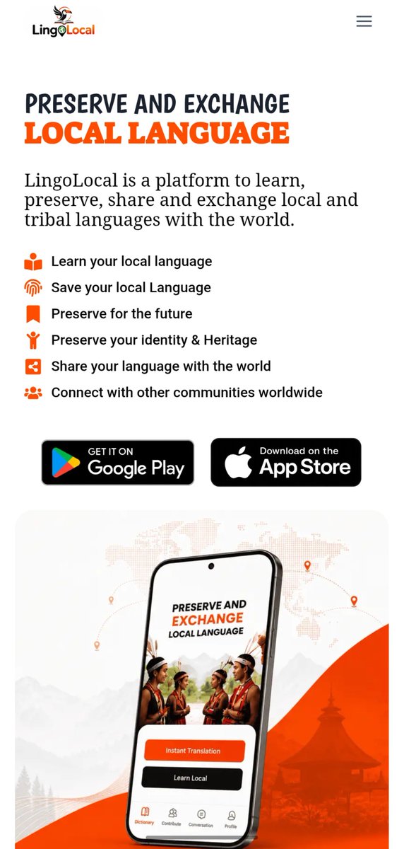 LingoLocalApp's tweet photo. Let's preserve our indigenous Language with @LingoLocalApp 
Our local languages carry our forefathers history, culture and identity!

Download Lingolocal: https://t.co/TPmSF3VK1o

#lingoLocal @PemaKhanduBJP @APIIP_ApStartUp @MyGovArunachal @ArunachalCMO https://t.co/inPGluGiZH