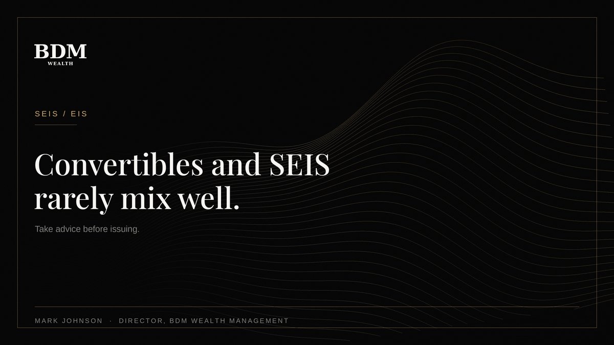 Markbdmllc's tweet photo. Convertibles and SEIS rarely mix well. Take advice before issuing.

Capital at risk. HNW &amp; sophisticated investors only.

#SEIS #EIS https://t.co/B3VqWAd3rV