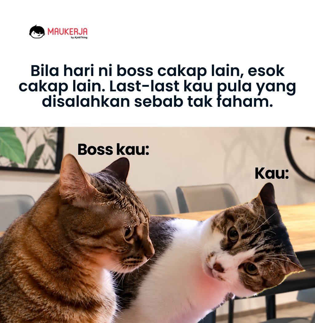 MauKerjaMY's tweet photo. Datang kerja nak cari rezeki sekali rezeki suruh sabar 🙃 https://t.co/WDTPDTwiiz