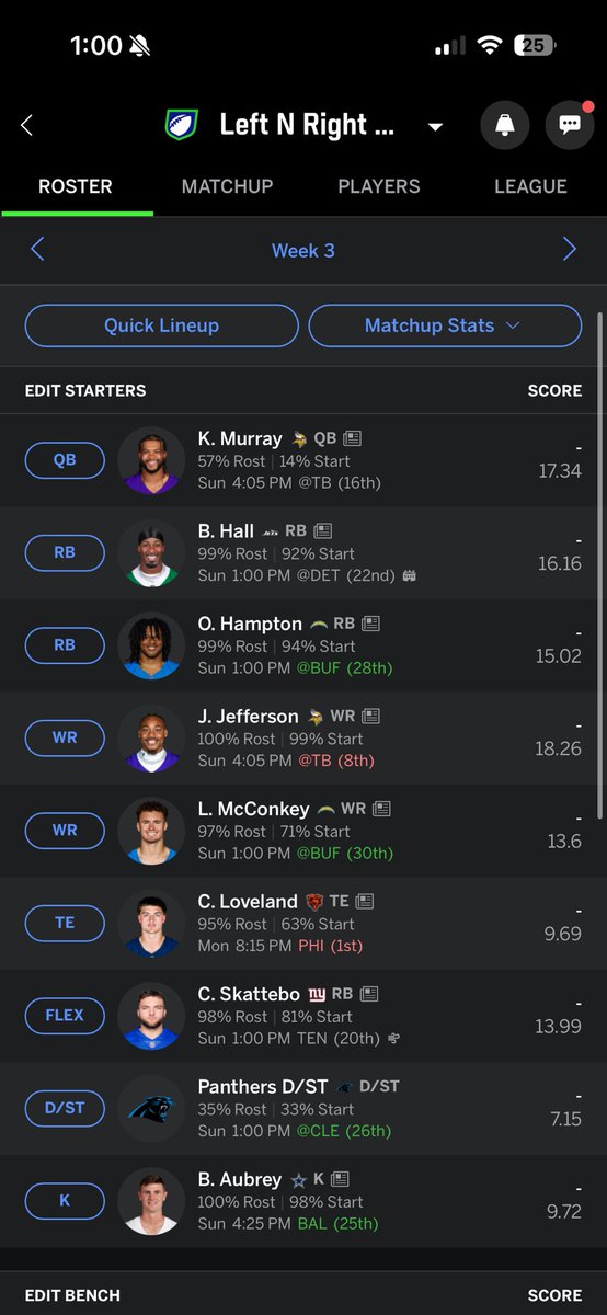 DamnBub_'s tweet photo. @jbchoknows @DynastyDadFF 0-2 💔 I should panic right? https://t.co/f7SMhSpdwr