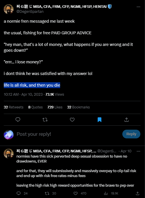 crypto_linn's tweet photo. normies have a sick perverted deep sexual obsession to have no drawdowns, EVER https://t.co/bCEk4nGeNO