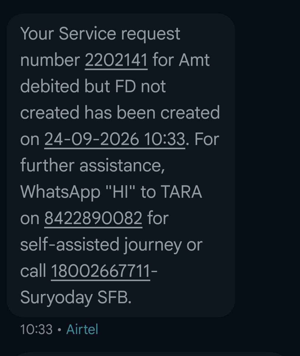 ashishdiamonds's tweet photo. I am constantly registering a complaint for my Amount to @SuryodayBank but still there is no answer. How Disgusting and unprofessional behaviour? https://t.co/MjKngkieyz