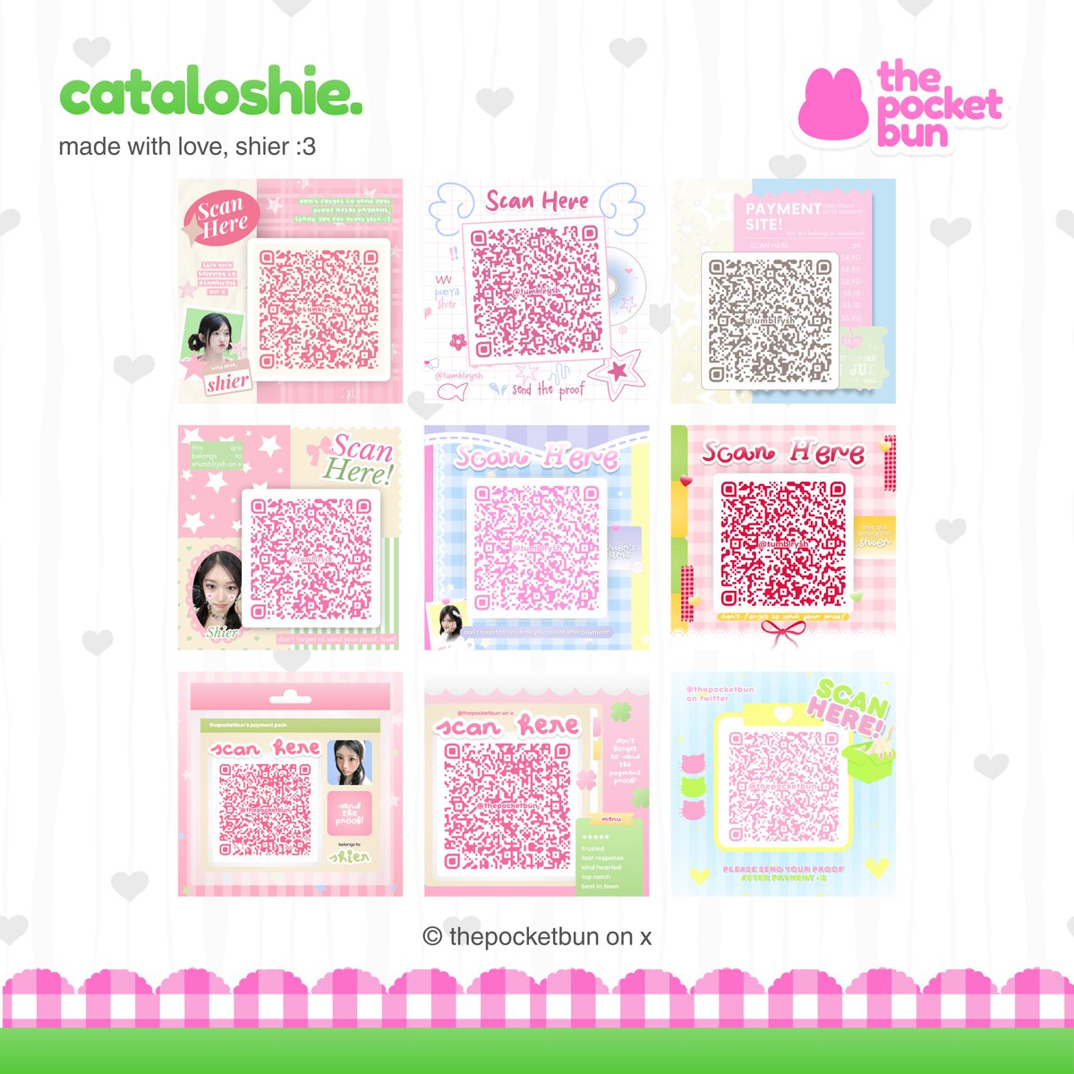 moschies's tweet photo. halo kak ico! 🐇___&amp;% @thepocketbun open edit qr qris deco start 5k free ubah pattern, bisa recolor &amp; rush order ꒰ᐢ. .ᐢ꒱ payment via qris, order dm ke @thepocketbun 💌  ̥݁ Ꮺ https://t.co/UCASD2Je5b