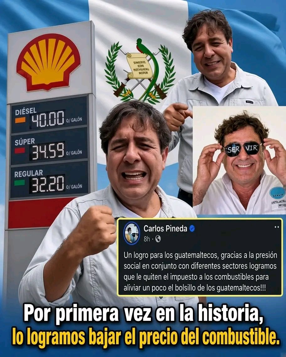 Herman5818Pb's tweet photo. #URGENTE ‼️🔥 POR PRIMERA VEZ EN LA HISTORIA PUDIMOS BAJAR EL PRECIO DE LOS COMBUSTIBLES.
⛽️💵🇬🇹

Gracias al gran por mi esfuerzo y de los guatemaltecos, Carlos Pineda.

Carlos Pineda celebró la medida sobre los combustibles y destacó la presión de los guatemaltecos junto a distintos sectores.

Aseguró que después de días de insistencia, finalmente se consiguió un resultado para aliviar el bolsillo de las familias.

Pineda agadeció el apoyo de los guatemaltecos y celebró lo conseguido✍️👇👇