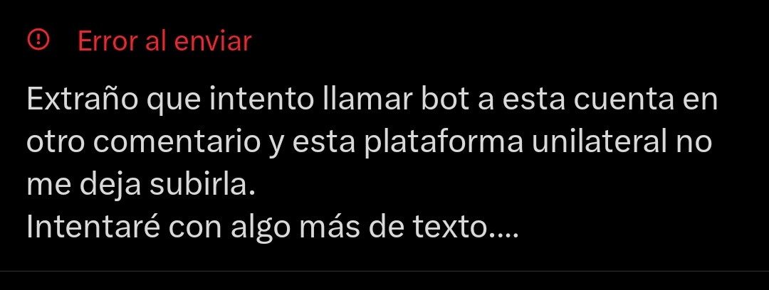AlbertoSR4's tweet photo. @2M_i_2R @eldiarioes 2 intentos de subir una respuesta a este comentario y, oh vaya, algo detecta que no puedo responder a un BOT. https://t.co/PVSYEcJDKE