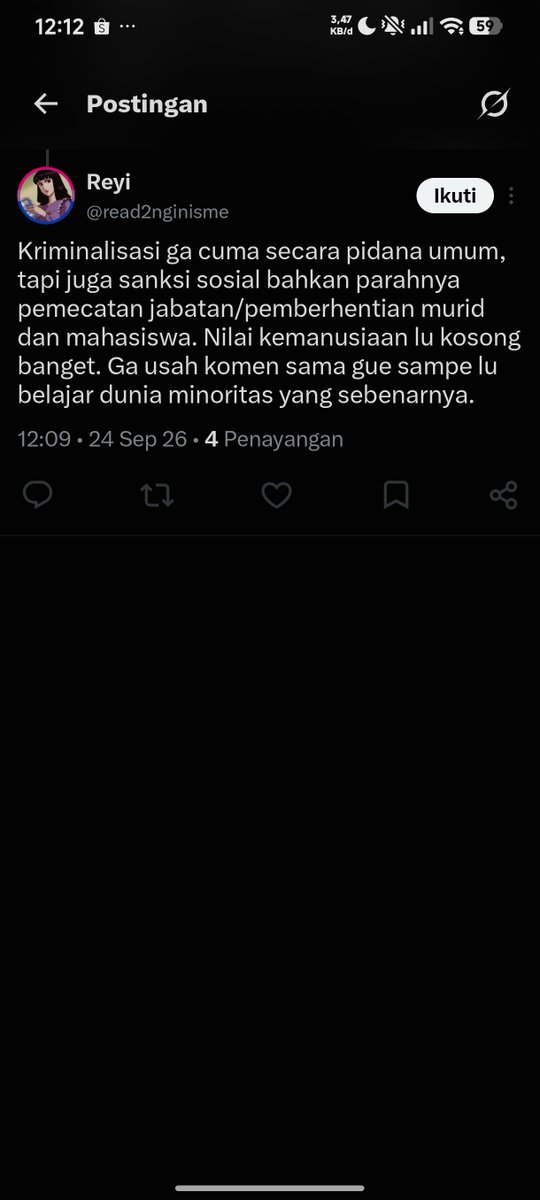 Fear_Leader13's tweet photo. @read2nginisme Lo maksa banget sama minoritas yang ngebet pengen punyak hak setara kayak heteroseksual. https://t.co/Q0nZMgSN6F