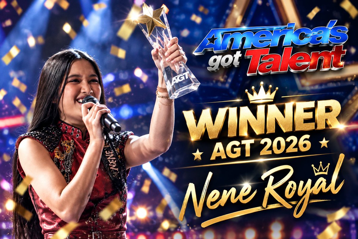 the_momentumx's tweet photo. She deserves it. 👑

AGT 2026 — WINNER.

"The journey was hard. The moment is priceless."

#NeneRoyal #AGT2026 #Winner #AmericasGotTalent #Phuket https://t.co/xEztyQCIyP