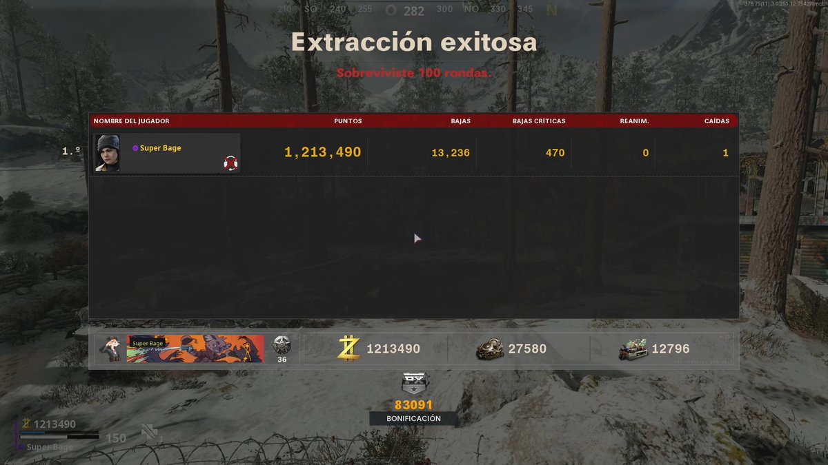 Bage213's tweet photo. La primera vez que llego a una ronda 100 en un Cod Zombies.
Estoy feliz de haberlo grabado y la verdad tengo ganas de editarlo tenerlo como recuerdo bonito xd https://t.co/ajFbdQ39qn