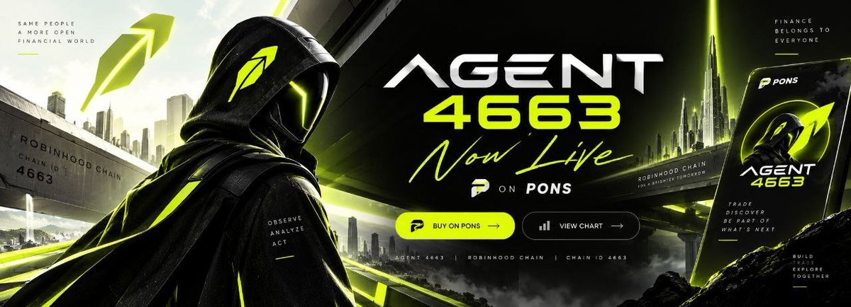 rhalphacrypto's tweet photo. AGENT 4663 IS NOW LIVE. ⚡

The signal is active.
The network is moving.
The agent is watching.
✅ Follow X: https://t.co/hhfkA1okVW
✅CA : 0x1223cae0137cee565c37c99a133064e1420d5736

https://t.co/NQ42A8kArT

AGENT 4663 — The network has been activated.

#AGENT4663 #RobinhoodChain #PONS #OnchainIntelligence #Web3