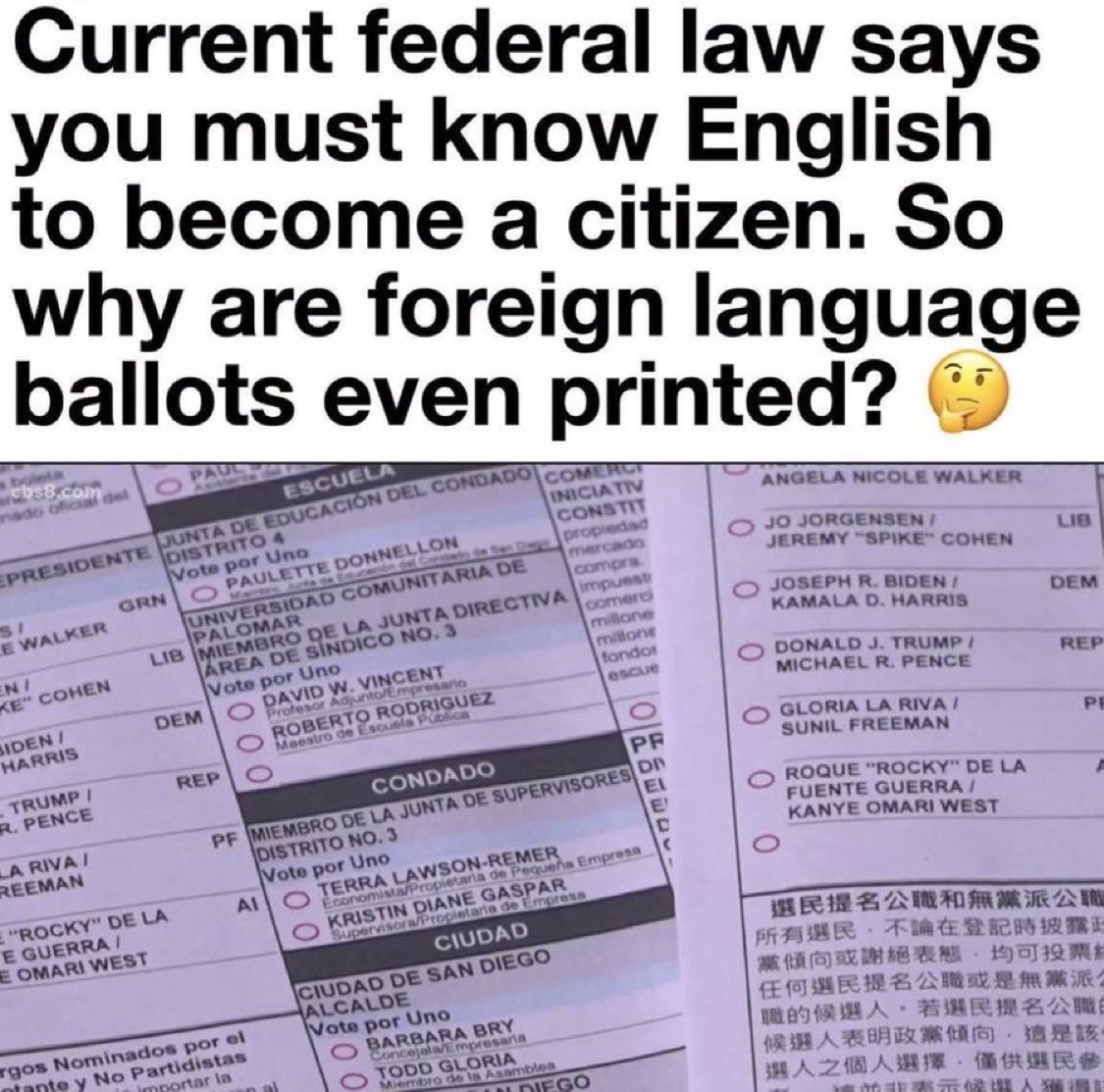ProudElephant's tweet photo. It’s a valid question! They should be printed in English ONLY. https://t.co/2D6os6kNlN