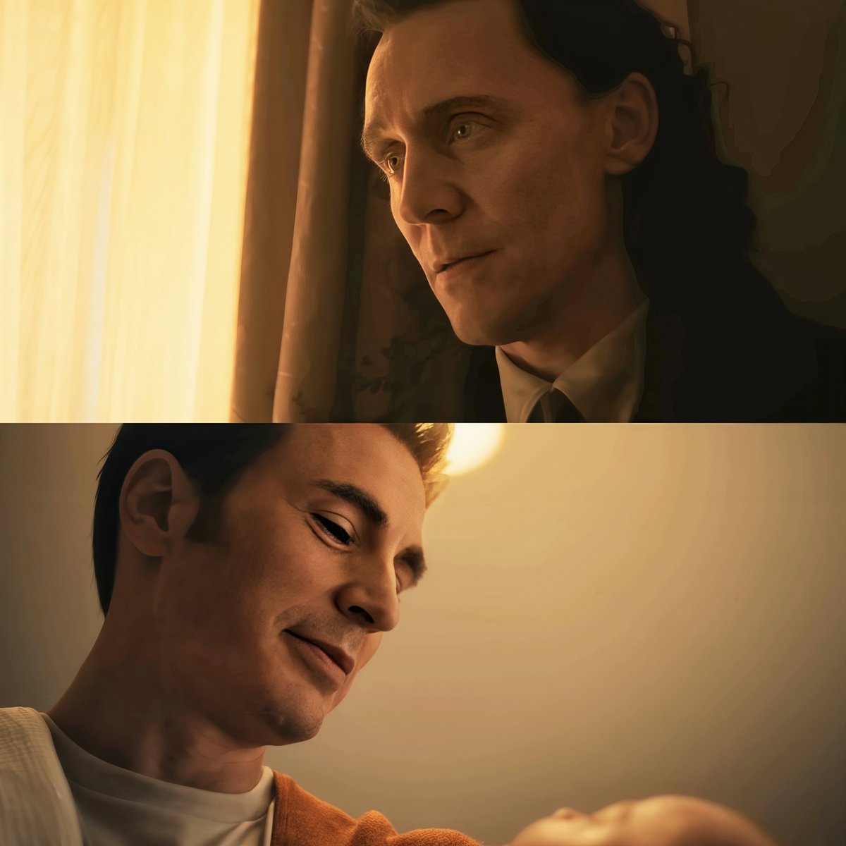 battlegod_'s tweet photo. AVENGERS: ENDGAME ENCORE

SCENE 1 - Post-Credits:-

As Peggy and Steve dance at the end of the movie, the credits are interrupted by a knock at their door. Peggy opens it.
Peggy: “Can I help you?”
Loki enters: “No, but I can help you. Both of you.”
Steve comes out of hiding and is stunned to see Loki.