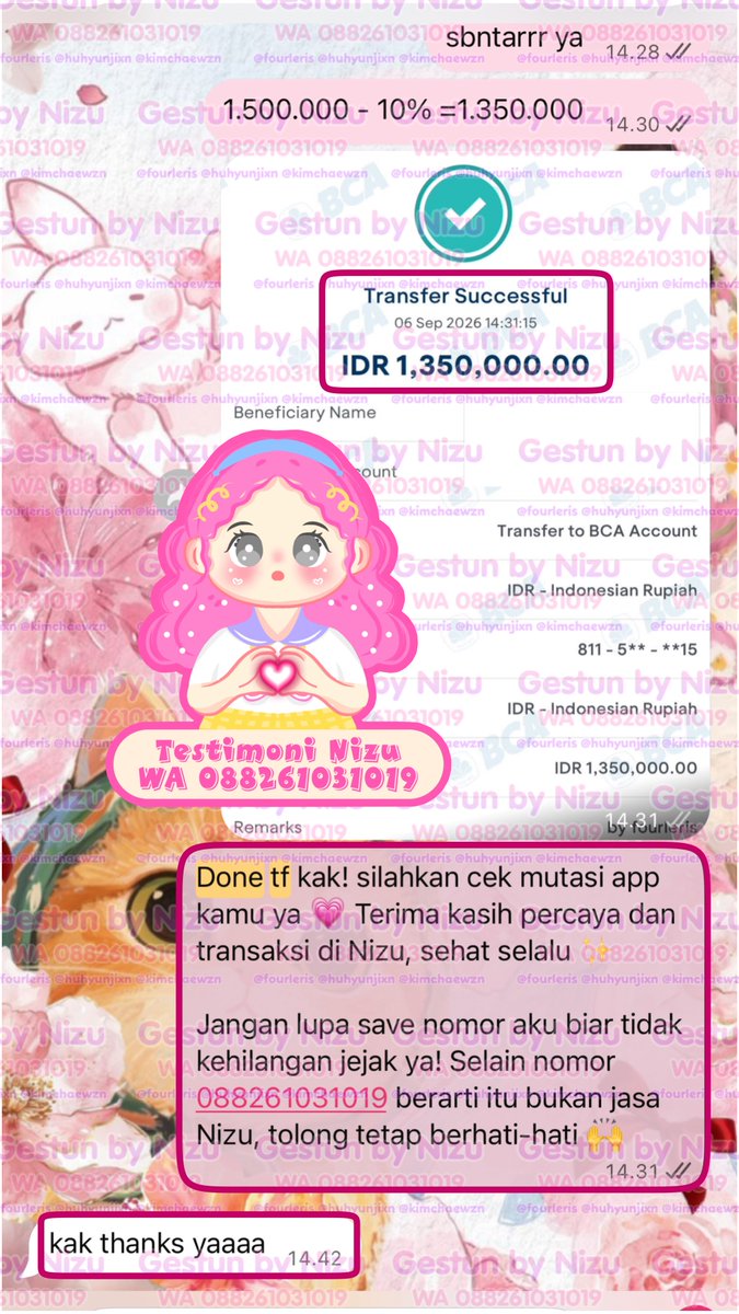 nizuutopia's tweet photo. 🎃 Fresh Testi Gestun 🎃

📆 06 September 26
🖇 Kr3divo
💸 IDR. 1.500K 🙌 

#fourlerisproofs (all testi) 

tag. zonauang bealanja jasa tukar cv convert cair limit paylater instan regular trusted amanah fee start 8% - 10% lucuy! https://t.co/2JuxqV0skA