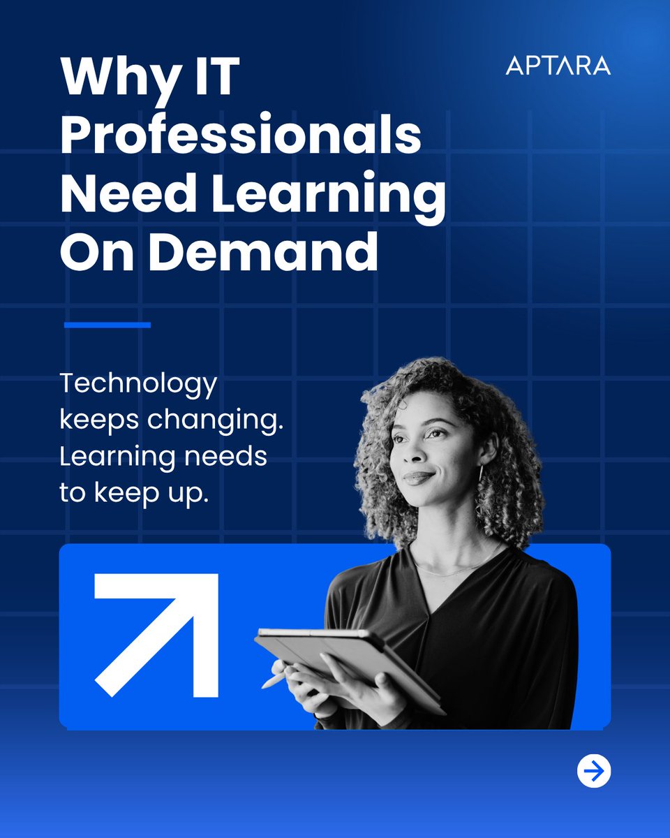 Aptara's tweet photo. IT teams are balancing projects, deadlines, releases, and rapidly changing technology. 💻

Aptara helps organizations deliver scalable learning that fits the pace of IT work.

👉Reach our team: moreinfo@aptaracorp.com

#Aptara #OnDemandLearning #ITTraining #Upskilling #LnD https://t.co/mN5Cuo4cDs