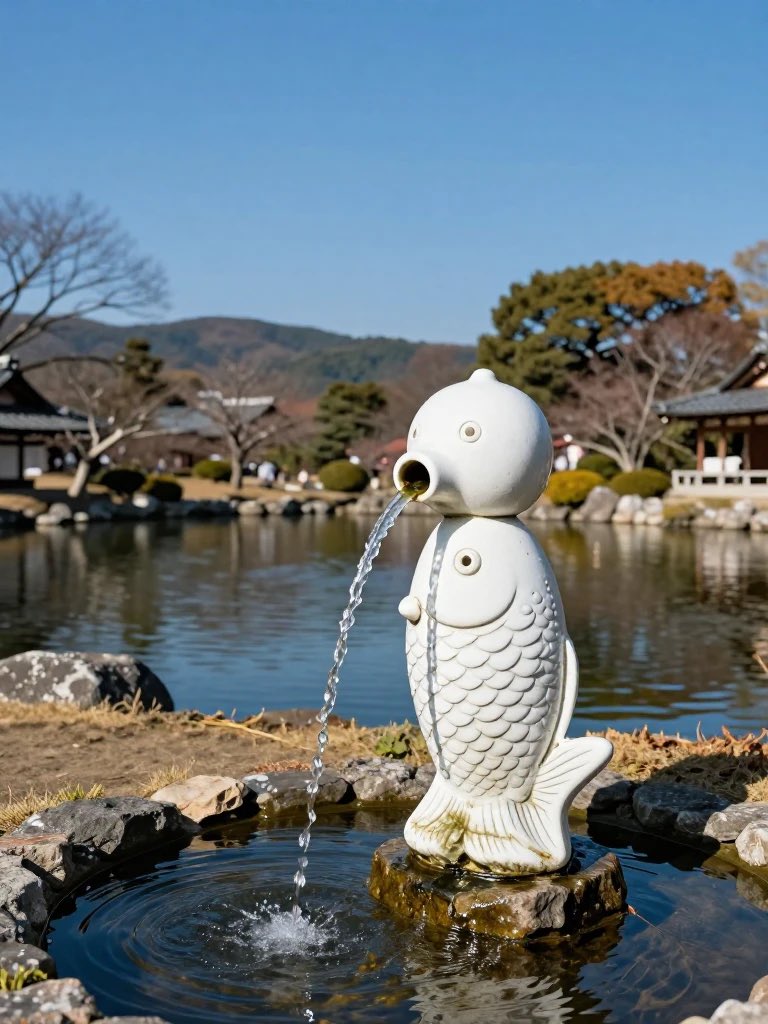 Masked_Nusi's tweet photo. ちなみに、脳内某所の庭園にはこんな噴水もあり、こんな生き物も居たりします。
そして、こんな人が読書してます。

…でも、なんだこれ？
想像しておいて忘れた😓

#AI画像 https://t.co/Uq0EO34grV