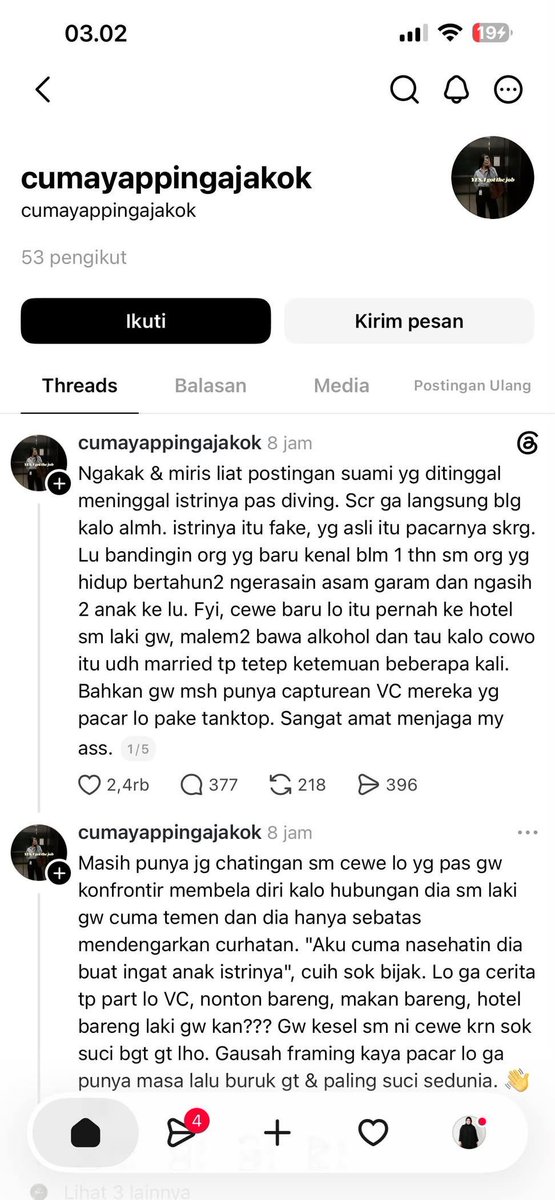 Ziolicius's tweet photo. @bebekhermes Sementara itu ada yg speak up tentang cewe barunya 😂 https://t.co/mVfyphrw6S