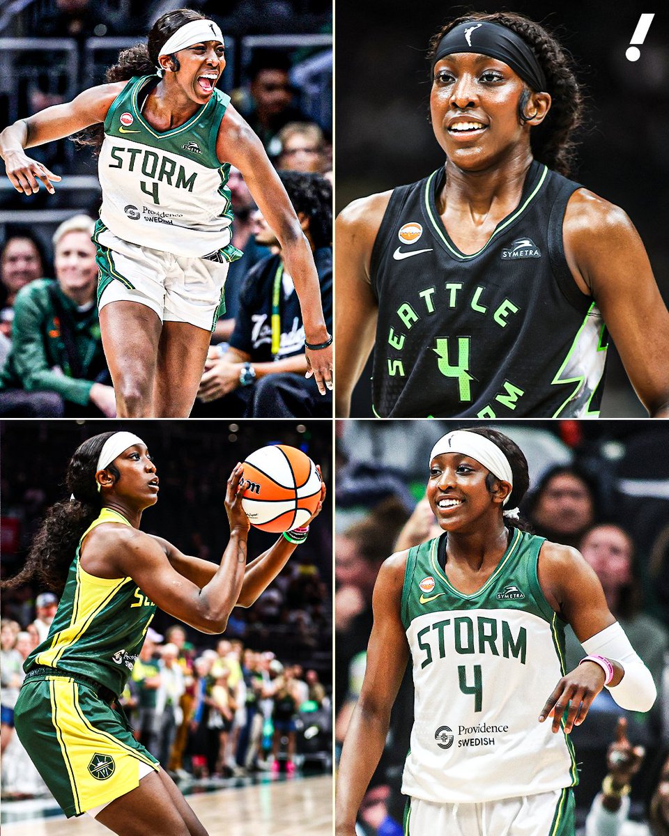 YahooSports's tweet photo. Flau’jae Johnson’s rookie campaign is officially in the books 👏

She passed Breanna Stewart for the most points by a rookie in franchise history (626) and became the first Storm rookie to reach both 500 points and 50 made threes in a season ☁️

Just the beginning for Seattle's young star ⭐️