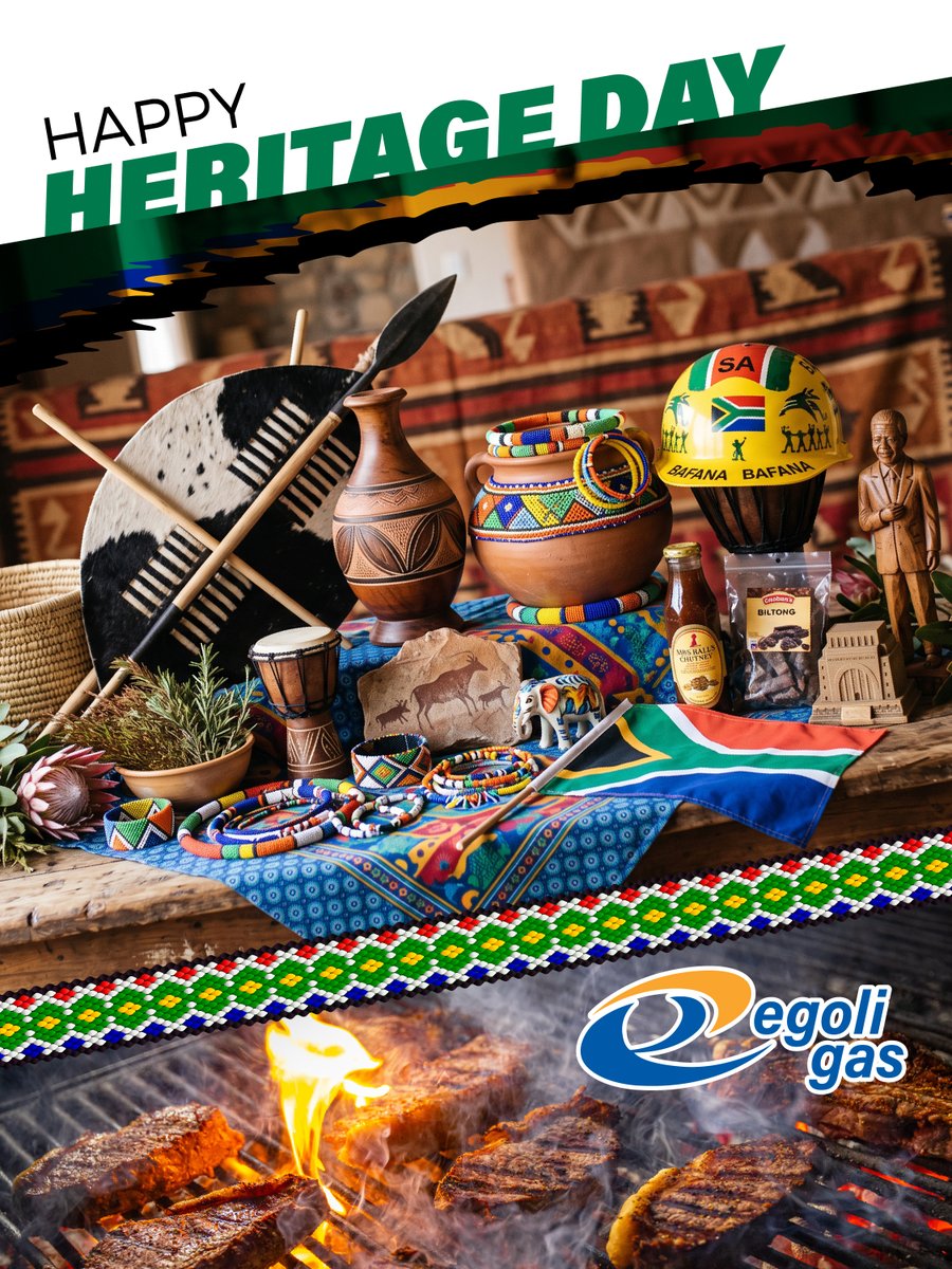 EgoliGas's tweet photo. Celebrating the rich tapestry of cultures, traditions, &amp; stories that make Mzansi so special. Whether you’re firing up the braai with family, sharing a meal with friends, or celebrating your roots, Egoli Gas is proud to fuel the moments that bring us together. Happy Heritage Day! https://t.co/bMxSoHLlav