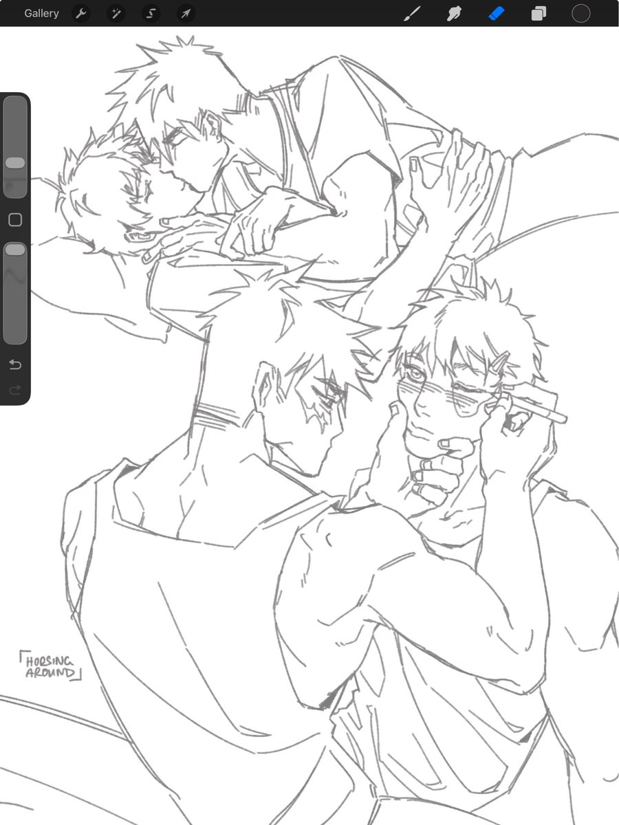 horsinqaround's tweet photo. sorry i haven’t been super active lately, been a little unmotivated.. some #tdbk sketches before bed https://t.co/UKfppdAKN1