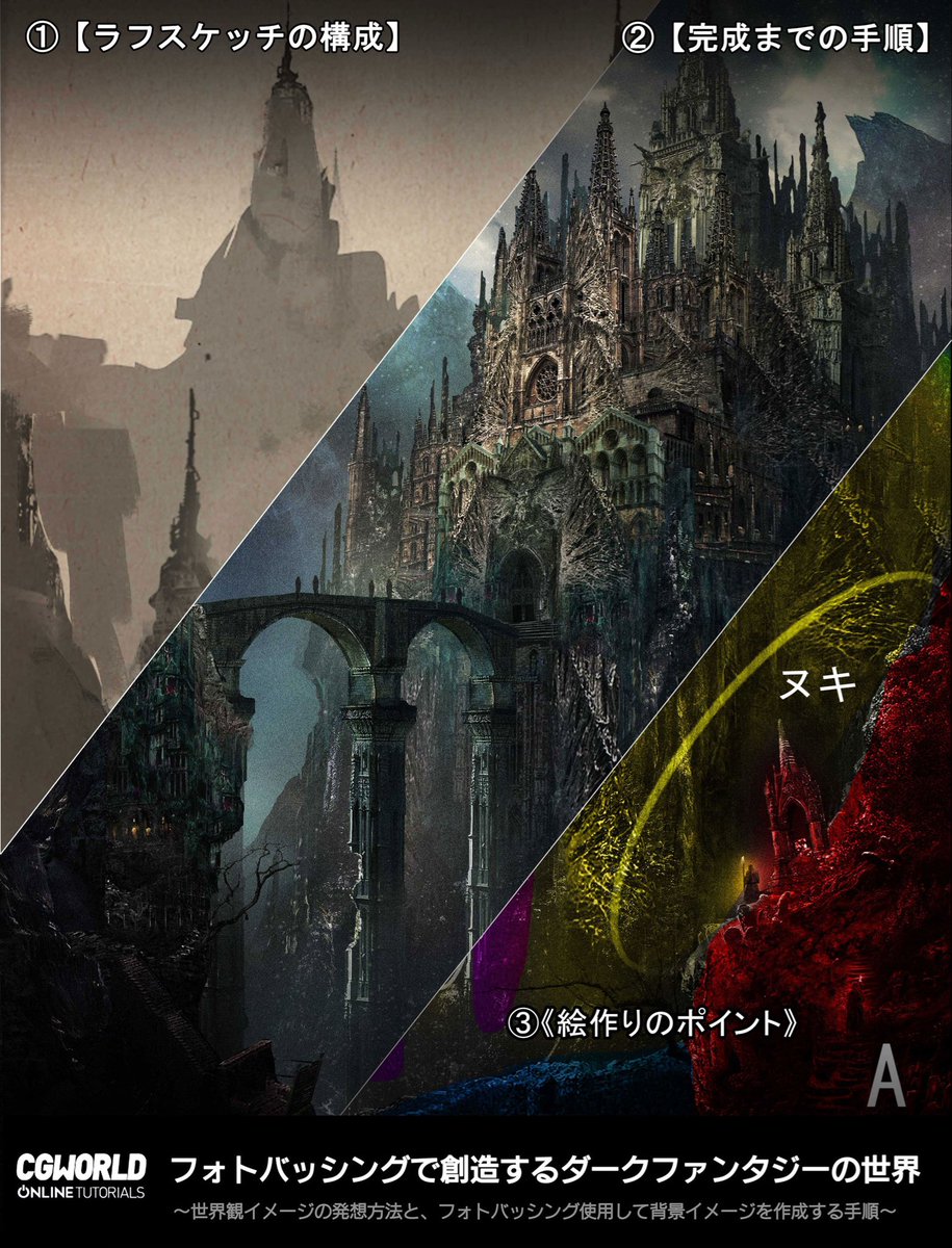 gehng5555's tweet photo. #cgworld #ELDENRING #bloodborne
明日「9/25(金)」開催!
『フォトバッシングで創造するダークファンタジー世界』再講演!
『ELDEN RING』『Bloodborne』のコンセプトアーティストが解説するダークファンタジー世界
9/25(金)にCGWORLD様(@CGW_ot)の講座に登壇させて頂きます。
当日はLIVEで参加させて頂きますので、質疑応答などのお時間も設けて頂けるようです。
ご興味のある方は何卒宜しくお願い致します!
========================
■【開催日時】2026/9/25(金) 18時~21時
■【アーカイブ配信】有り
■【価格】¥11,000(税込)
※本講座は過去に好評だった講座の再配信となります
========================
★講座の詳細ページURLはリプ欄からご覧下さい★