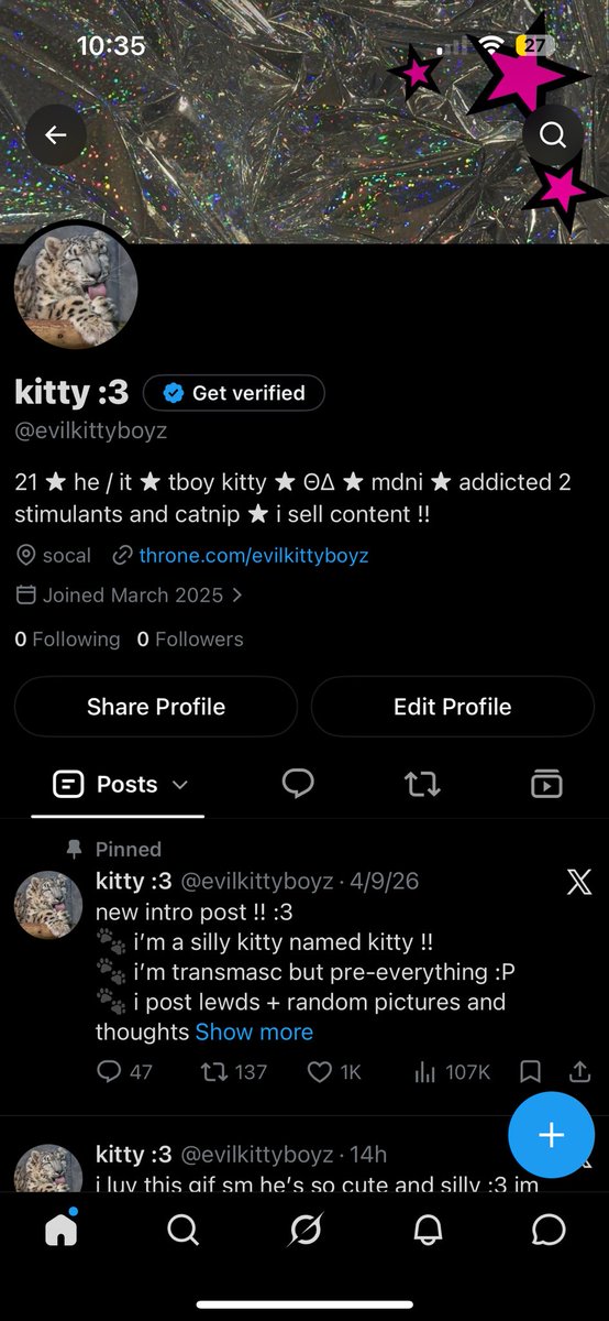 evilkittyboyzz's tweet photo. HAI GUYS ITS KITTY !!! they freaking killed my acc :( but it’s ok i am back and twice as strong B) https://t.co/V62a70h6Qo