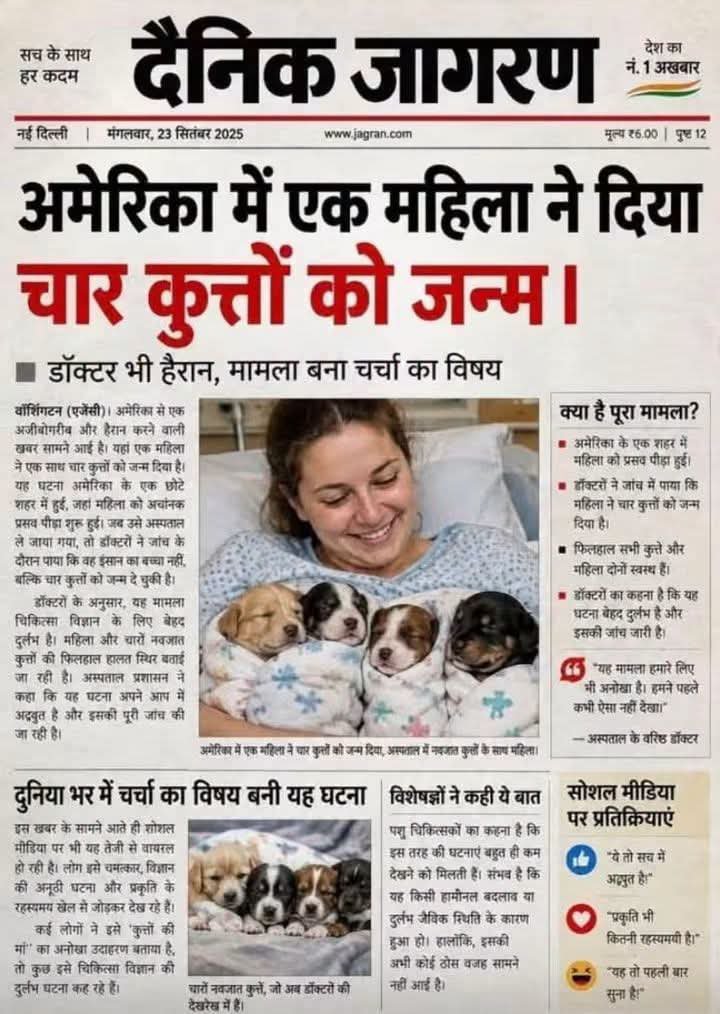dheer_mandha's tweet photo. अमेरिका में एक महिला ने दिया चार कुत्तों को जन्म 😂😂
#naturelovers #highlightseveryone #FacebookPage https://t.co/UtMWffrPf4