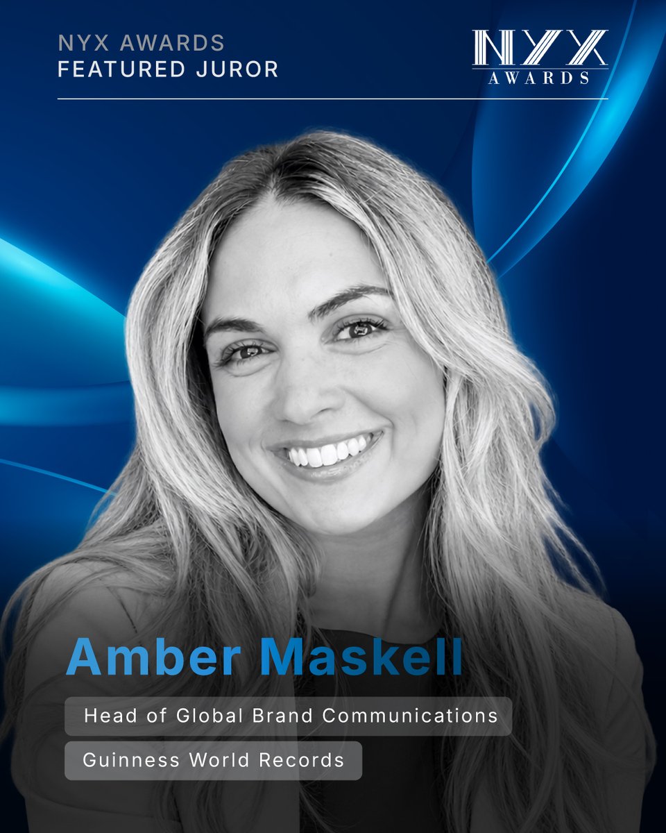 nyxawards's tweet photo. NYX welcomes Amber Maskell, Head of Global Brand Communications at Guinness World Records, to its international jury.

Meet the NYX Awards jury: https://t.co/V1pZo3tUgg

#NYXAwards https://t.co/cbjeCKn5oU