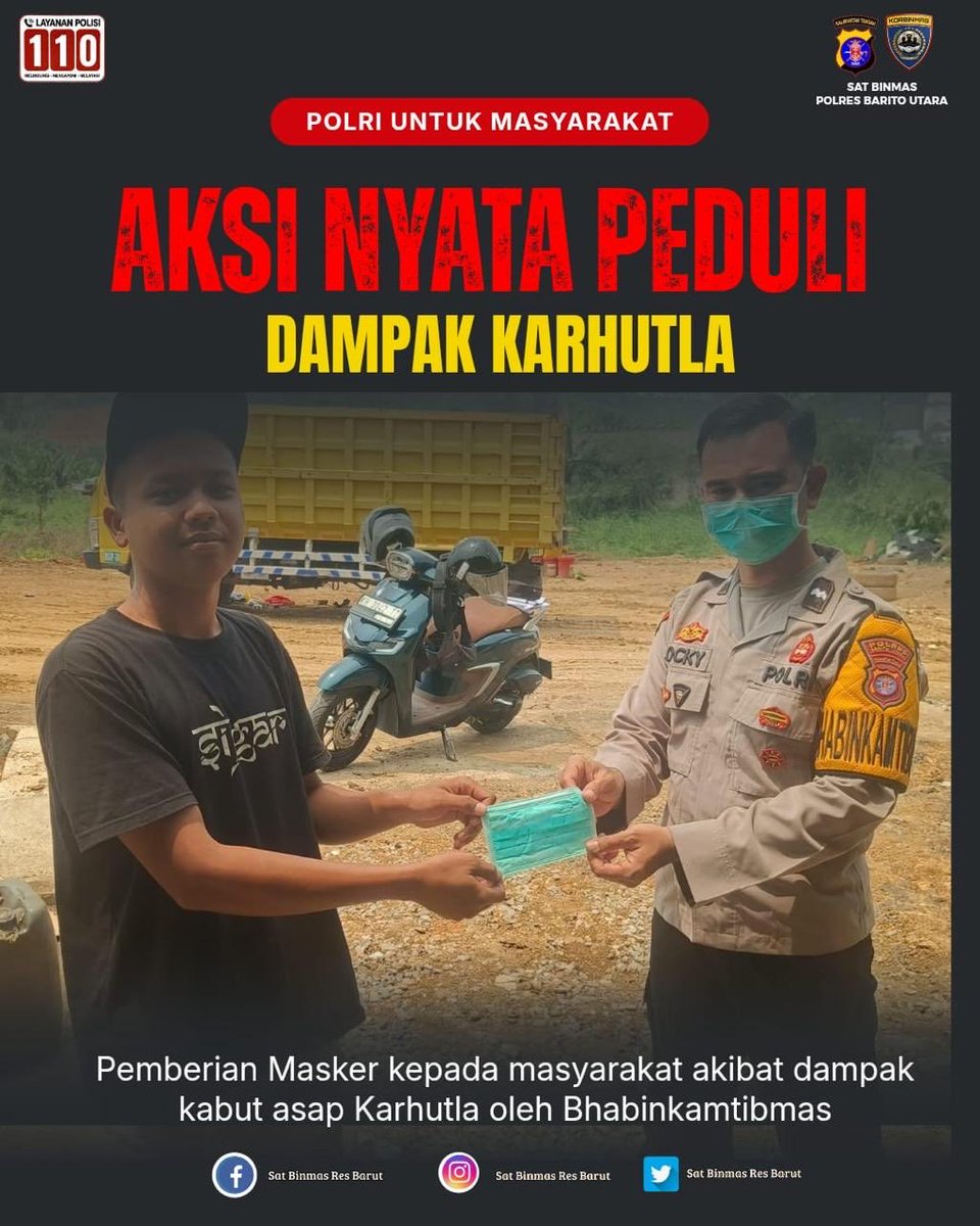 barut_binmas24's tweet photo. Halo Sahabat Bhabin Barut 👋🏻.... Pembagian masker kepada masyarakat dampak kabut asap karhutla.
_________________________________
#ditbinmaspoldakalteng#humaspoldakalteng#humaspolresbarut#polresbaritoutara#polisiindonesiapolisiinovatif https://t.co/sGV0Vv3IWn