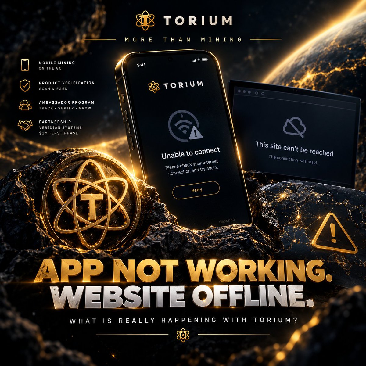 djmllssnHQ's tweet photo. 🚀 Every project starts with limited resources. Torium came with a different approach.

Instead of creating a huge external social-media ecosystem, a lot of the work was concentrated directly inside the app. 📱

As an ambassador, I saw the system developing from inside: activities, tasks, verification, contribution tracking and protection against copied work. 🛡️

Torium was also working beyond mobile mining, including product verification and Scan & Earn, with a partnership announced around a $1M first phase. 🤝

Then came the doubts:
❌ “It’s a scam.”
❌ “They will disappear.”
❌ “They are only making money from ads.”

And now, after several months, the app is experiencing serious issues and the website is currently unavailable. ⚠️

So what is really happening with Torium? 👀

Discover SIBLE Mining and become part of the community from day one.
Total users joined
378,252 😱
Sign up 👉 https://t.co/bWaFllC3iS

At this point, I think we need answers, not assumptions. 🔎

@SibleNetworkAI @ToriumNetwork
#Torium #Web3 #Crypto