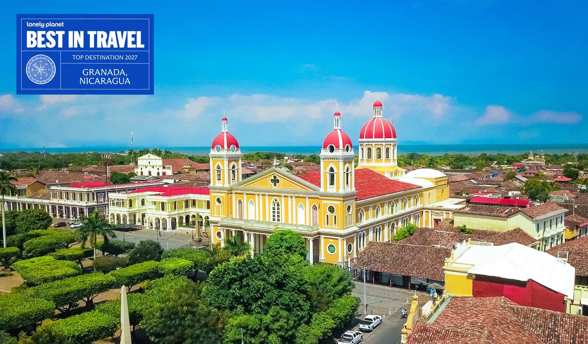 EmbaNicIndia's tweet photo. Granada, one of Nicaragua’s heritage cities, known for its colourful streets, picturesque architecture, majestic Mombacho Volcano and stunning views of Lake Cocibolca, has been named among Lonely Planet’s 50 top destinations to visit in 2027 🏘️🌋🌊✈️ https://t.co/A6h9cetABj