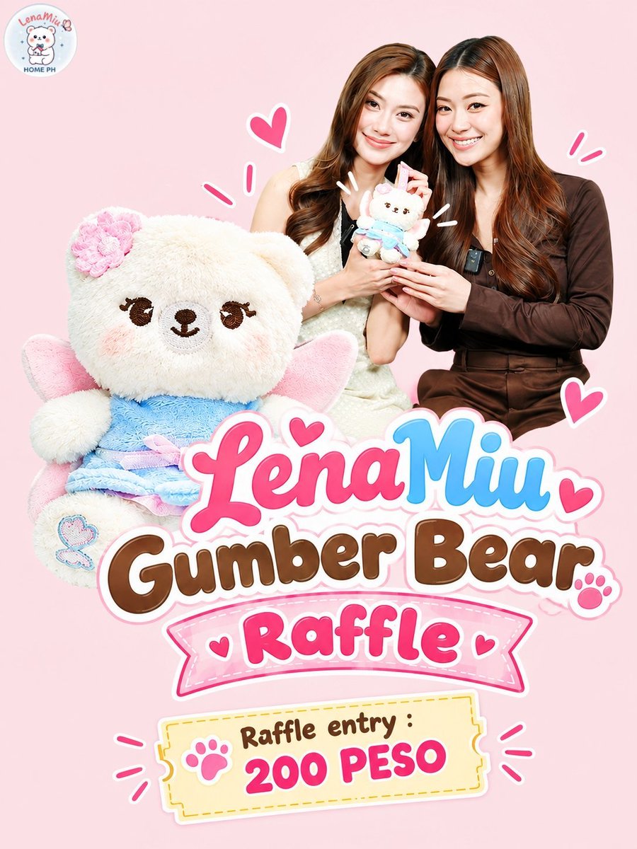 LenaMiuHomePH's tweet photo. 20 Days nalang!

🎀 LENAMIU GUMBER BEAR RAFFLE! 🧸💗

5 palag ang nagjoin!! 😍

Raffle link: https://t.co/5d2bbkUicR

#LenaMiu #lalinalena #MiuNatsha https://t.co/aJlUDKryLp