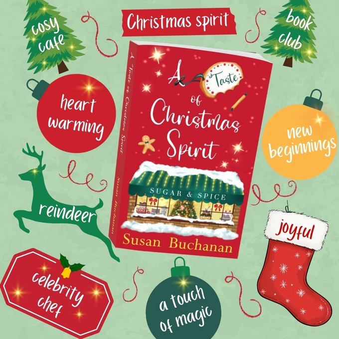 Susan_Buchanan's tweet photo. 🎄⭐❄️A TASTE OF CHRISTMAS SPIRIT ❄️⭐🎄
'‘What a cracker of a Christmas story A Taste of Christmas Spirit is, wrapped in tinsel and hiding a secret surprise inside.’
 https://t.co/PYI4ZGeSa1
#romance #feelgood #smalltown #KU https://t.co/FD7z1J2XGy