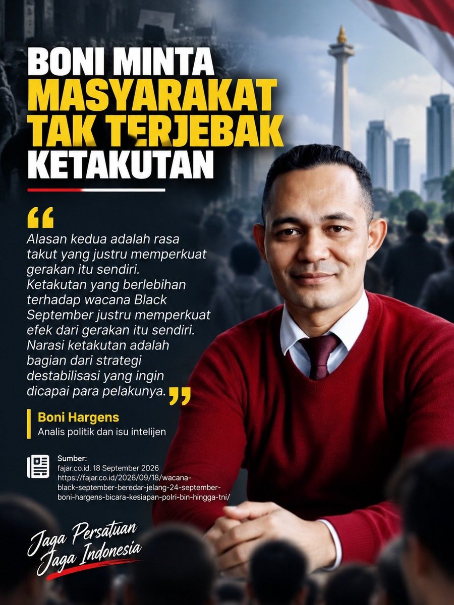 zofa_candra's tweet photo. Jangan mudah terpengaruh oleh isu-isu yang belum jelas kebenarannya. Mari saring informasi dan fokus menjaga keharmonisan agar Indonesia Damai. #SeptemberPulih https://t.co/uExUllHp1D