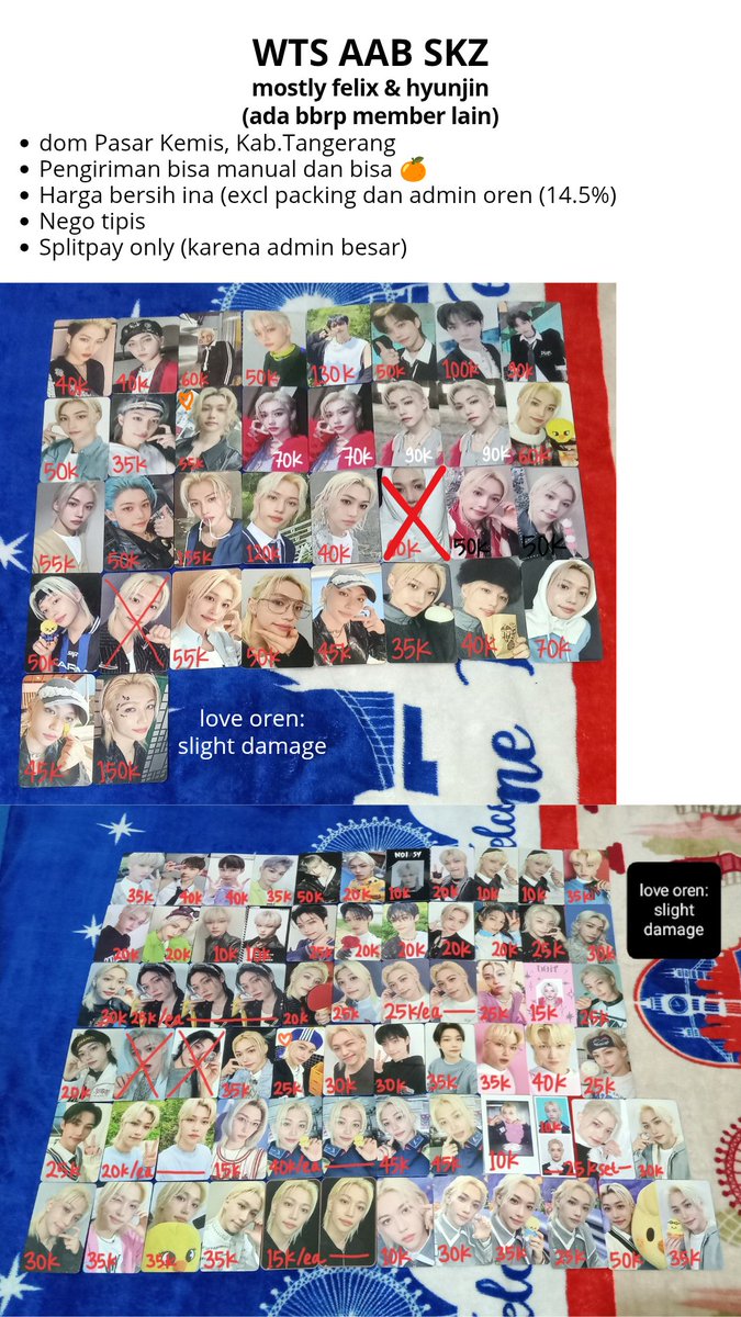 flhjxl's tweet photo. WTS AAB SKZ (PC, ALBUM ONLY, SKZOO, DAN MERCH OFFICIAL SKZ LAINNYA)
- 📍 Pasar Kemis, Kab. Tangerang
- Splitpay only (admin besar rek)
- Manual oke, oren oke
- Co keep event dp 50%

tag. wts stray kids bangchan lee know changbin hyunjin han jisung felix seungmin i.n https://t.co/cSP63snzrM
