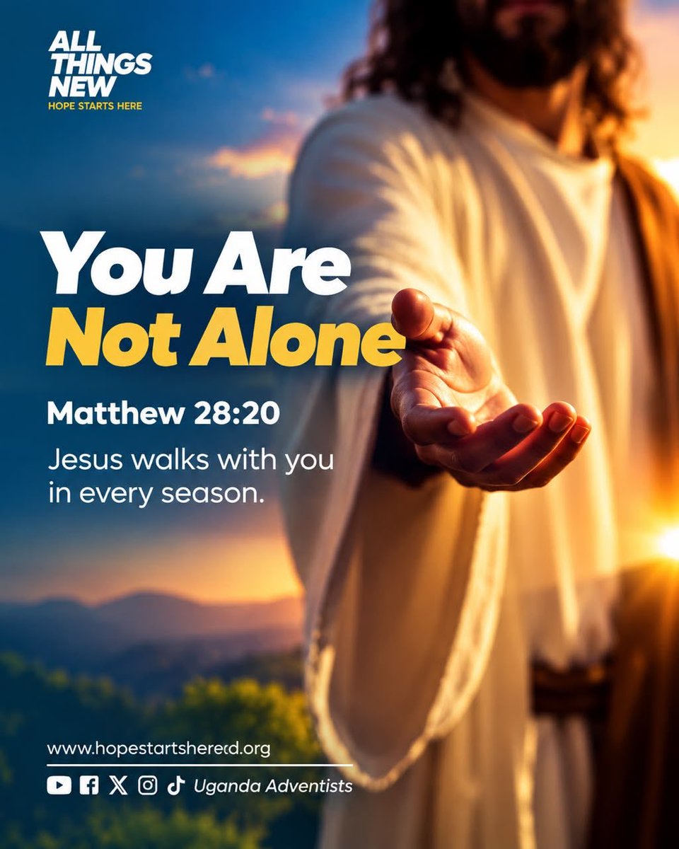 SDAKANYANYA84's tweet photo. Whatever season you are walking through, you don’t have to face it by yourself. *Jesus promises to be with you—not only in the easy moments, but in every season of life.*

> “And, lo, I am with you alway, even unto the end of the world.” — Matthew 28:20
When you feel uncertain, https://t.co/56oaIBlE5A