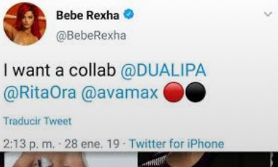 avasparrot's tweet photo. @BebeRexha @oneinarexha We need this girl https://t.co/NEbJtZWnjw