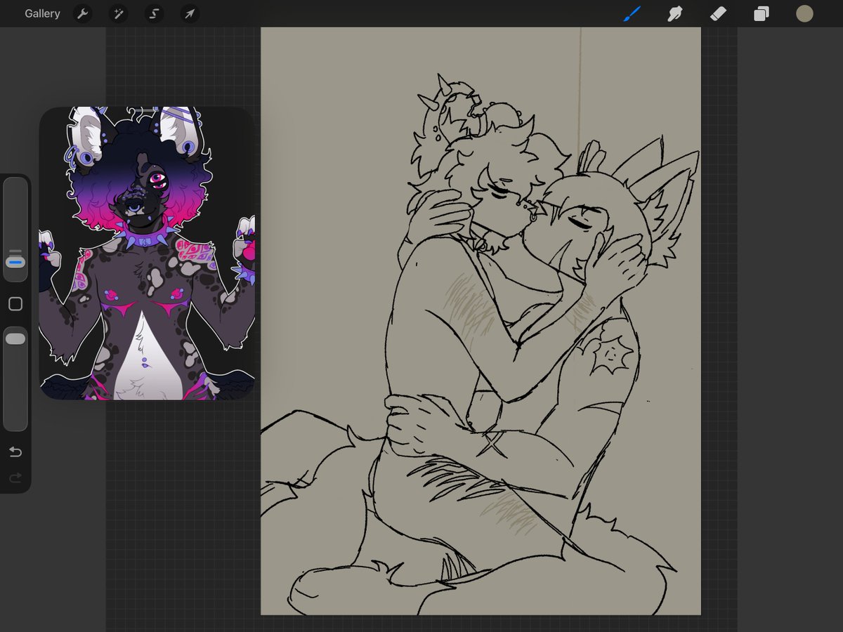 HauntedCorvid's tweet photo. Cw uh 
Kinda nsfw 
Implied ig 

Yumeship wip with my and re4 leon 🤤 https://t.co/yW8N5ZwRtz