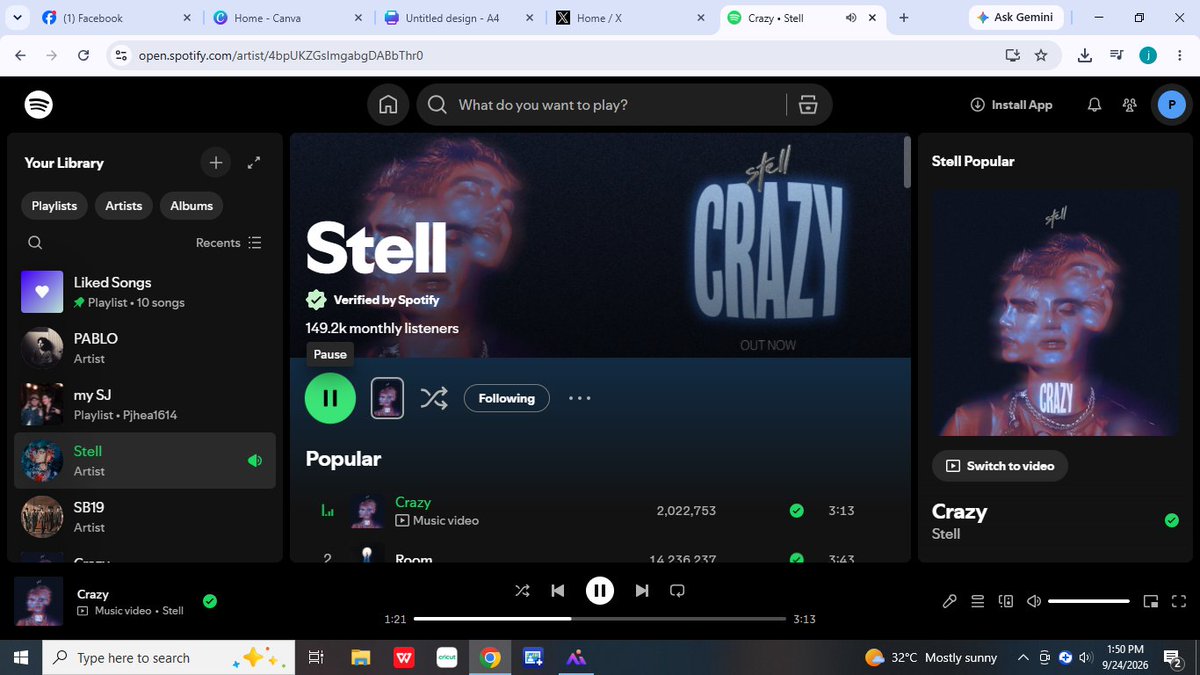 pjea16's tweet photo. 2 Million streams on Spotify.. Yey!🎉

pero bumababa ML 😢
🔗https://t.co/csdFtQra6H

🔗https://t.co/adXSi2fgoy

#Stell #StellCrazy @stellajero_ https://t.co/zLjPVpPW2l