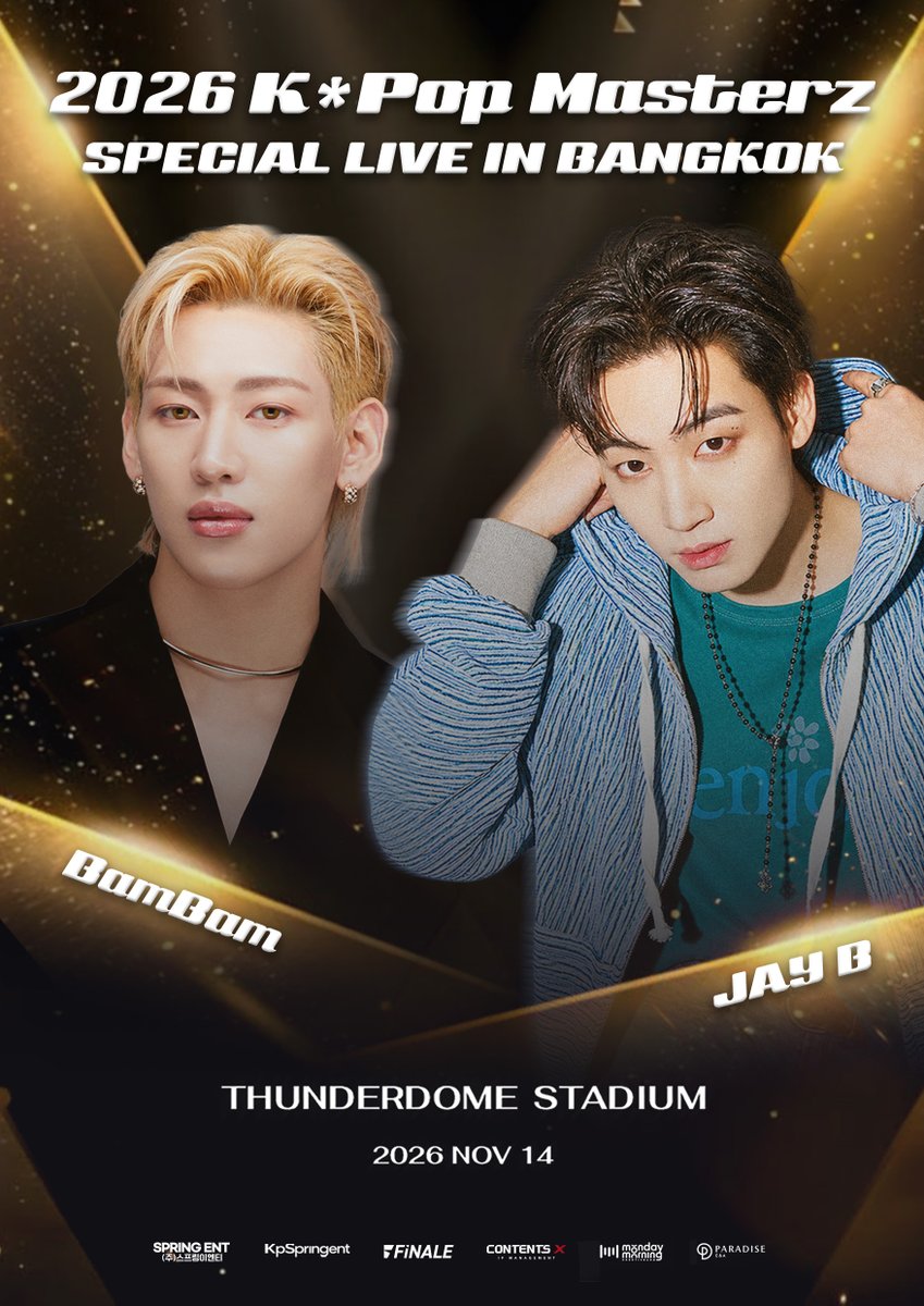 woopmag's tweet photo. แมตช์หยุดโลก! “แบมแบม-เจบี” แห่ง GOT7 แท็กทีมบุกไทย ขึ้นเวทีประชันความสนุก เรียกรวมพล ‘อากาเซ่ไทย’ ใน “2026 K*Pop Masterz SPECIAL LIVE IN BANGKOK” 14 พ.ย. นี้! 

#BamBam‌ #JAYB 
#KPOPMASTERZ_SPECIAL_LIVE_IN_BANGKOK #GOT7
#KPOP #BANGKOK #THUNDERDOME

สังเวียนความสนุกกำลังจะสั่นสะเทือนประเทศไทย เมื่อผู้จัดอย่าง Paradise และ Spring ENT ประกาศข่าวใหญ่ คว้าตัวขวัญใจอากาเซ่ (ชื่อแฟนคลับ) อย่างสองหนุ่มฮอตแห่งวง GOT7 “เจบี” (JAY B) ลีดเดอร์คนชิค และ “แบมแบม - กันต์พิมุกต์ ภูวกุล” สองพี่น้องสายปะทะที่แฟนคลับยกฉายาให้เป็นคู่ศัตรู(สุดซี้) แท็กทีมมาเปิดศึกหยุดโลก ขึ้นเวทีประชันแมตช์ความสนุกแบบไม่มีใครยอมใคร ในคอนเสิร์ตสุดยิ่งใหญ่ “2026 K*Pop Masterz SPECIAL LIVE IN BANGKOK” ณ ธันเดอร์โดม สเตเดียม ในวันเสาร์ที่ 14 พฤศจิกายน 2569
งานนี้รับประกันว่าพี่น้องคู่นี้พร้อมสาดความสนุกแบบไม่ยั้ง นอกจาก แบมแบม และ เจบี จะมาปล่อยของในโชว์เดี่ยวของตัวเองแล้ว ยังมีไฮไลต์เด็ดอย่าง Special Collaborative Stage ที่ทั้งสองจะมาร่วมสร้างความตื่นเต้นบนสเตจเดียวกัน ซึ่งต้องมาลุ้นกันว่าจะเป็นโชว์รูปแบบไหน การันตีความดุเดือดและความสเปเชียลที่มีให้ชมเฉพาะงานนี้เท่านั้น สมราคา ‘แมตช์หยุดโลก’ ที่อากาเซ่ชาวไทยรอคอย ตอกย้ำความพิเศษด้วยโปรดักชัน แสง สี เสียง จัดเต็มระดับมาสเตอร์ ควบคู่ไปกับสิทธิพิเศษสุดเอ็กซ์คลูซีฟที่ทางผู้จัดเตรียมมามอบให้แฟนๆ แบบอัดแน่น ทั้ง Sound Check, Send Off, ถ่ายภาพ 1:1Photo และ 2:1Photo(2 artists : 1 fan) รวมถึง โปสเตอร์พร้อมลายเซ็น, โพลารอยด์พร้อมลายเซ็น และ MD พร้อมลายเซ็น โดยเปิดจำหน่ายบัตรทั้งหมด 4 ราคา ได้แก่ บัตรราคา 7,900 บาท [VVIP - บัตรยืน], 5,900 บาท [บัตรยืน], 4,900 บาท [บัตรนั่ง] และ 3,900 บาท [บัตรนั่ง]
ศิลปินเตรียมเล่นใหญ่ อากาเซ่ห้ามอ่อนข้อ!?! เตรียมฟิตซ้อมวอร์มนิ้วกดบัตรและกาปฏิทินปักวันลุยกันได้เลย เพราะสังเวียนนี้จะเปิดจำหน่ายบัตรอย่างเป็นทางการในวันเสาร์ที่ 3 ตุลาคมนี้ ตั้งแต่เวลา 10:00 น. เป็นต้นไป ผ่านทาง เคาน์เตอร์ไทยทิคเก็ตเมเจอร์ ทุกสาขา หรือ https://t.co/QUJWQyX1Cf และ Call Center 02-262-3456 อากาเซ่ตัวจริงห้ามพลาด มาเป็นส่วนหนึ่งของแมตช์หยุดโลกของคู่พี่น้องคู่นี้ไปด้วยกัน โดยสามารถติดตามรายละเอียดและอัปเดตความเคลื่อนไหวเพิ่มเติมได้ทาง Facebook / X: Kpspringent และ Instagram: springent_official