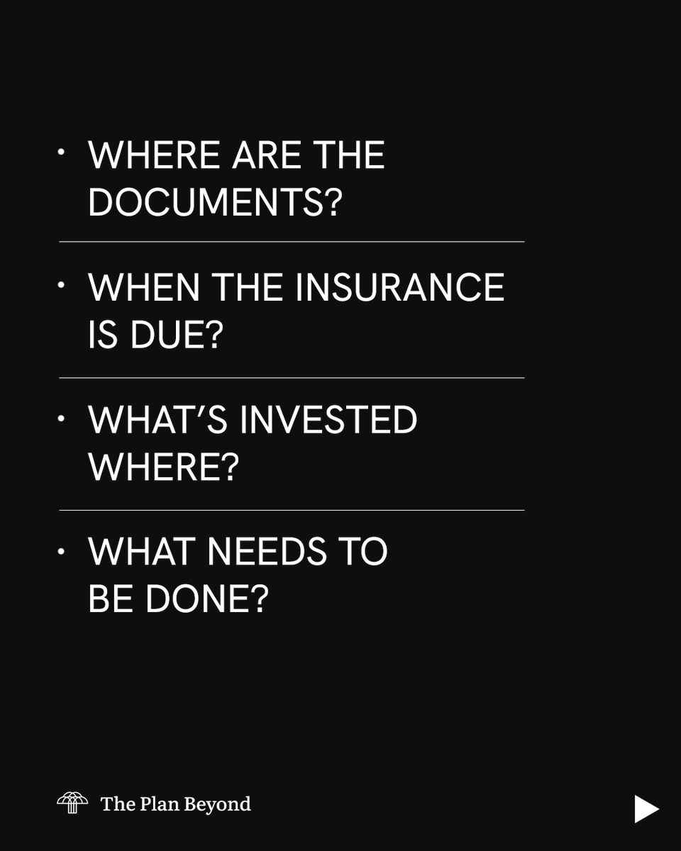 ThePlanBeyond's tweet photo. Every family has one person who somehow knows it all.​​

Where the documents are. When the insurance is due. What’s invested where. What needs to be done.​​

They become the family’s unofficial CIO, keeping information, memories and responsibilities moving. https://t.co/OqiNJKcinv